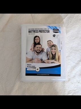 Utopia White Waterproof Mattress Protector - Terrycloth Top